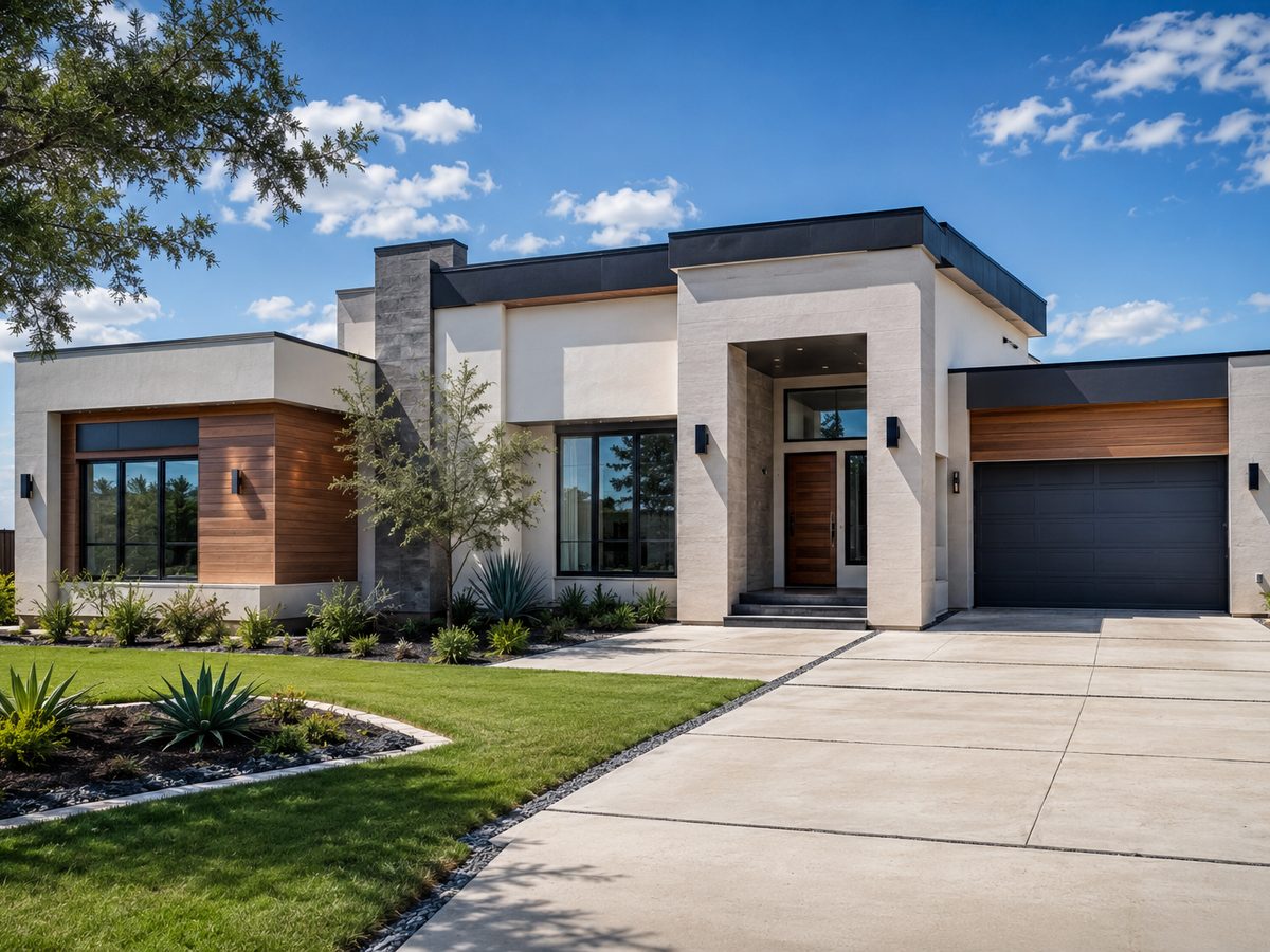 Modern custom residential construction project in South Texas